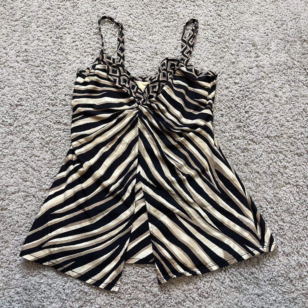 Miraclesuit Warp Speed Love Knot Tankini Top Size 10